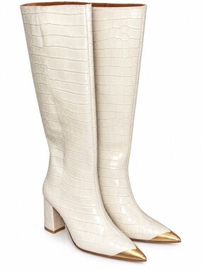 ✨✨RARE Kurt Geiger London Regent Cap Knee Boots in Bone